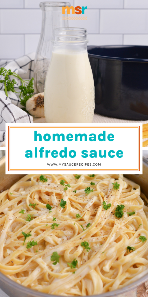collage of alfredo sauce for pinterest