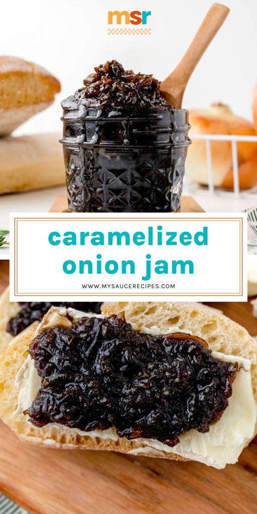 collage of caramelized onion jam for pinterest