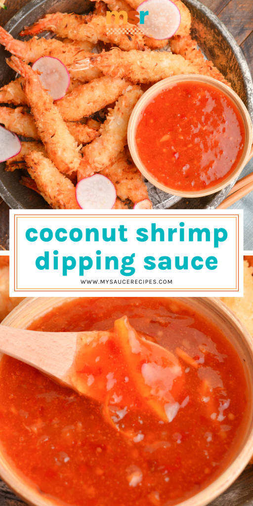 collage of coconut shrimp dipping sauce for pinterest
