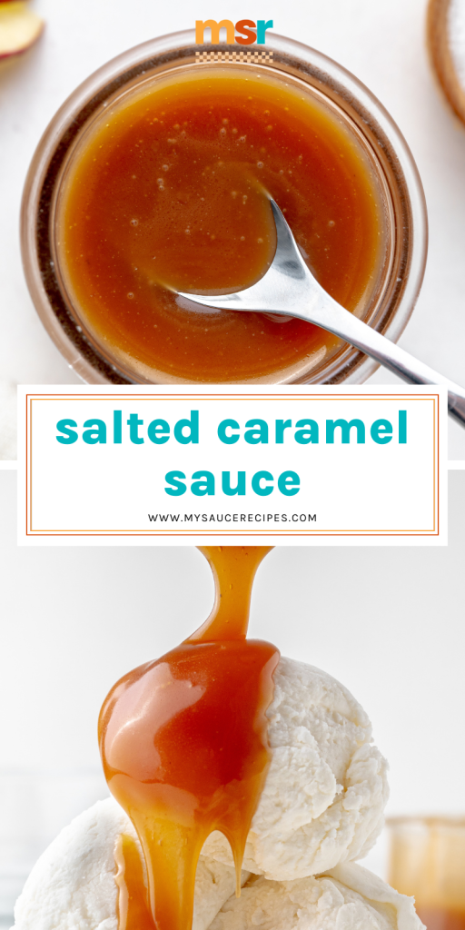 collage of salted caramel sauce for pinterest