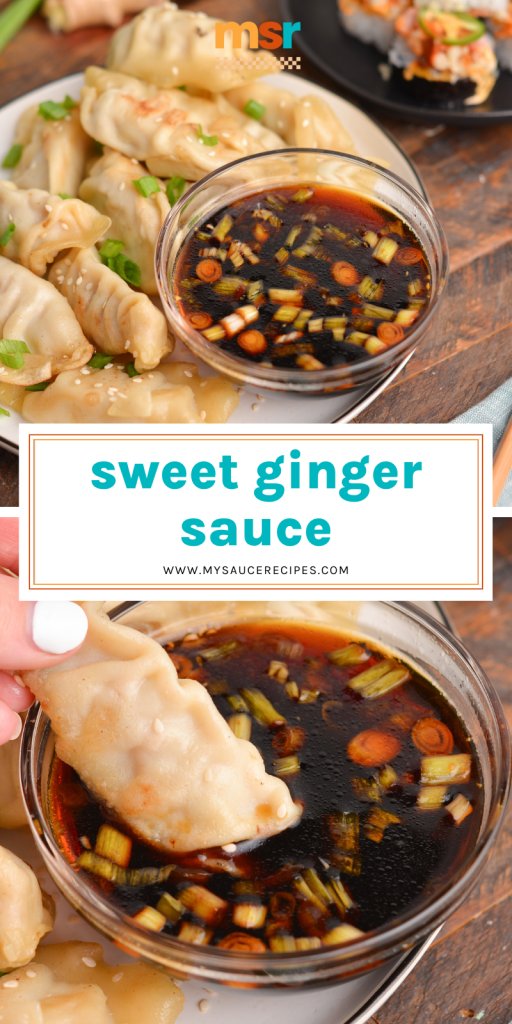 collage of ginger sauce for pinterest