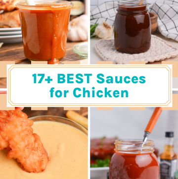 collage of sauces for chicken