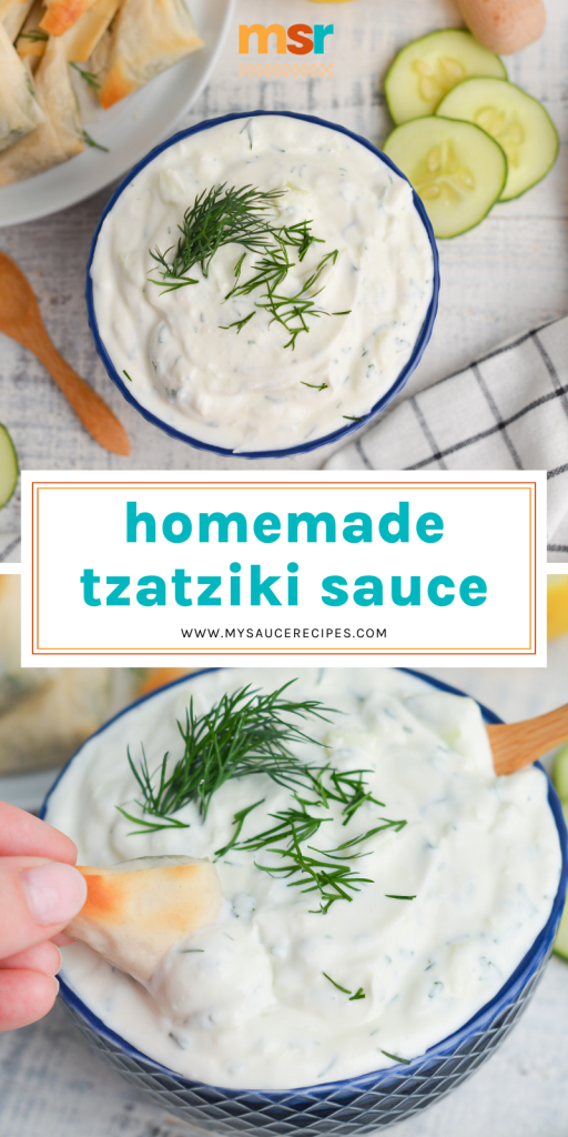collage of tzatziki sauce for pinterest
