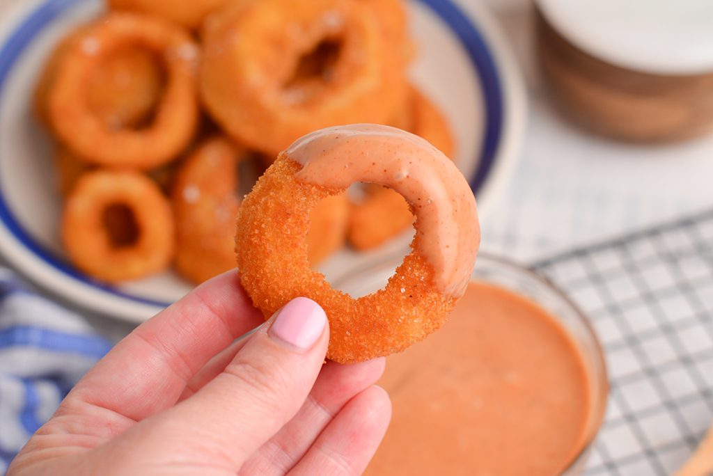 onion ring with campfire sauce
