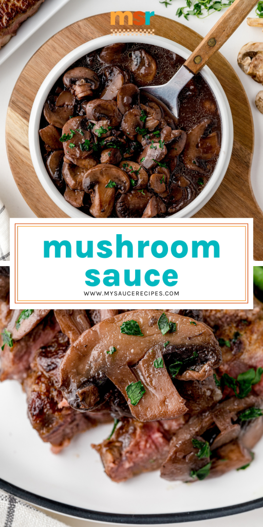 collage of mushroom sauce for pinterest