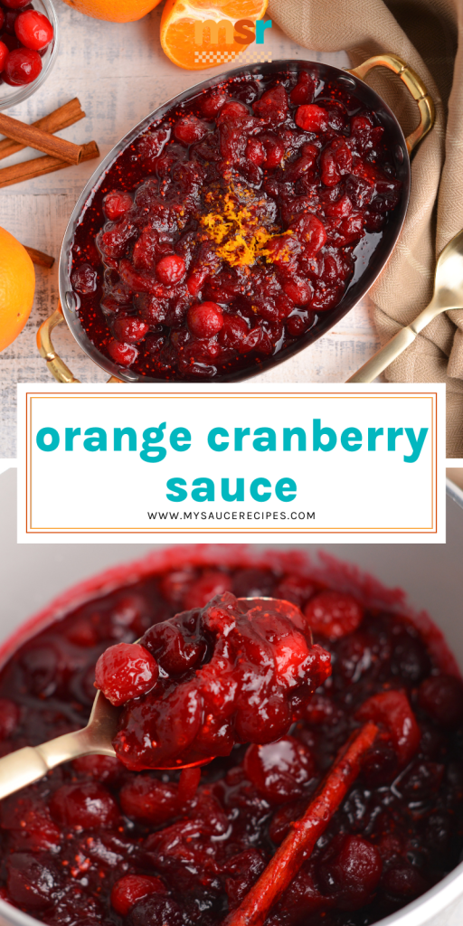 collage of cranberry orange sauce for pinterest