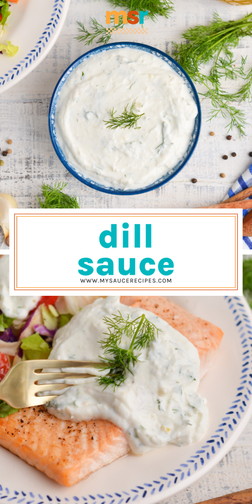 collage of dill sauce for pinterest