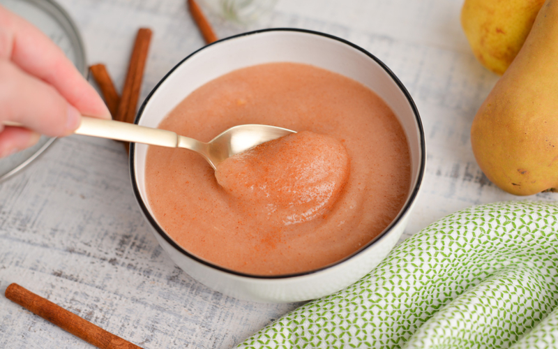 spoon in bowl of sauce