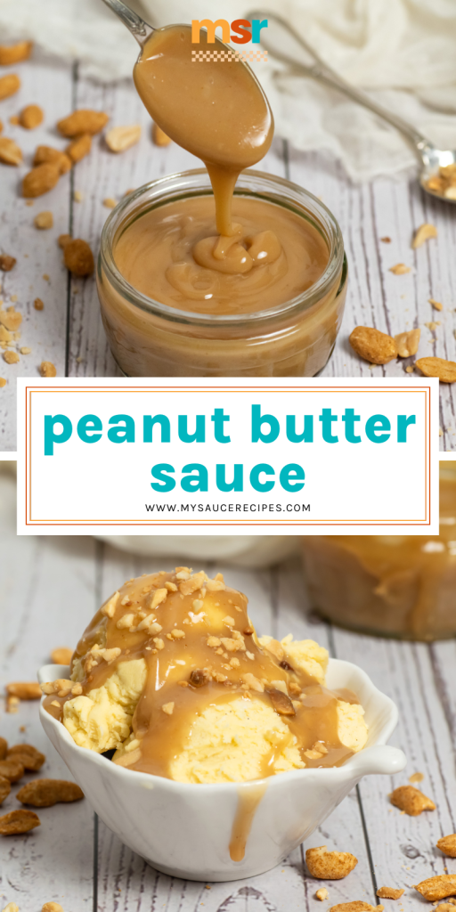 collage of peanut butter sauce for pinterest