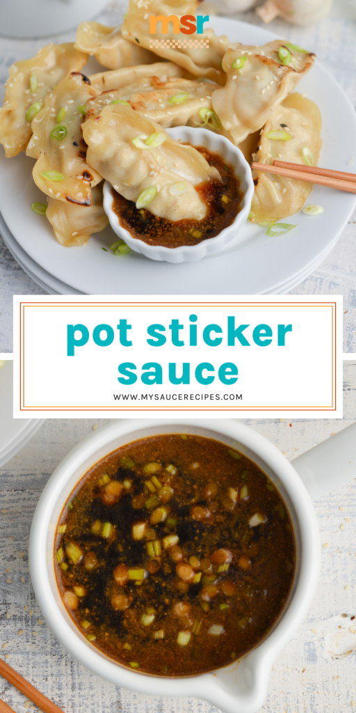 collage of pot sticker sauce for pinterest