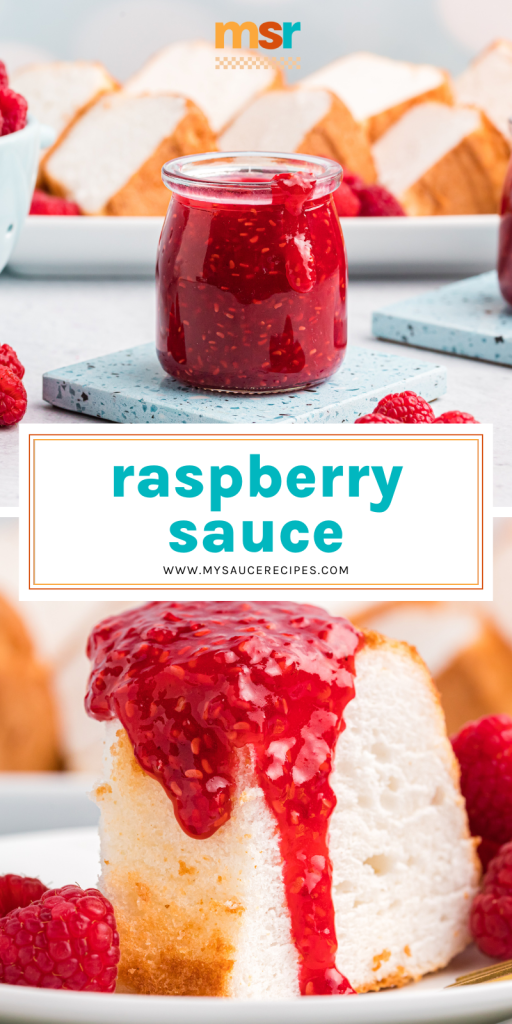 collage of raspberry sauce for pinterest