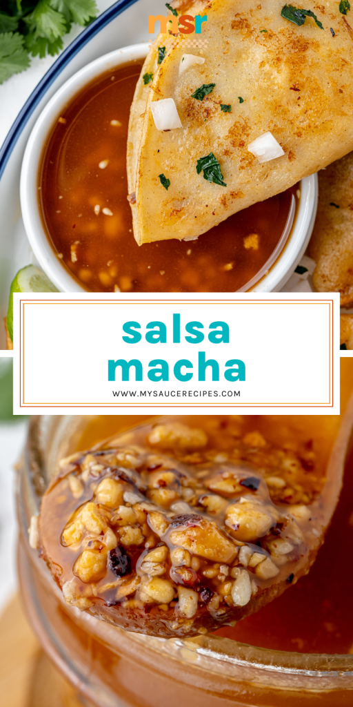 collage of salsa macha for pinterest