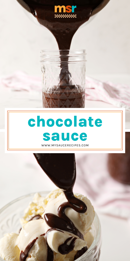 collage of chocolate sauce for pinterest