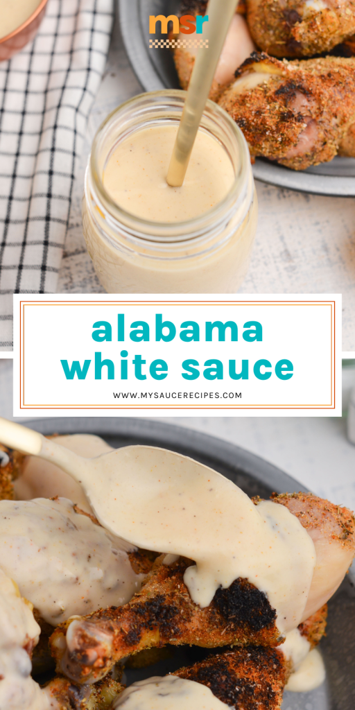 collage of white bbq sauce for pinterest