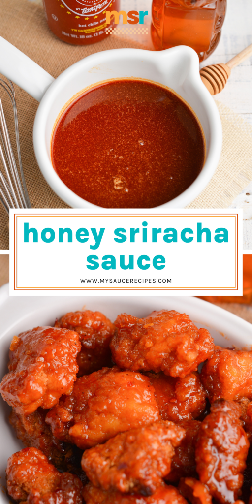 collage of sweet sriracha sauce for pinterest