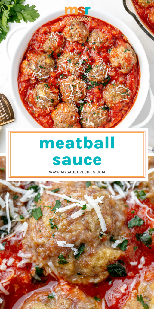 collage of meatball sauce for pinterest