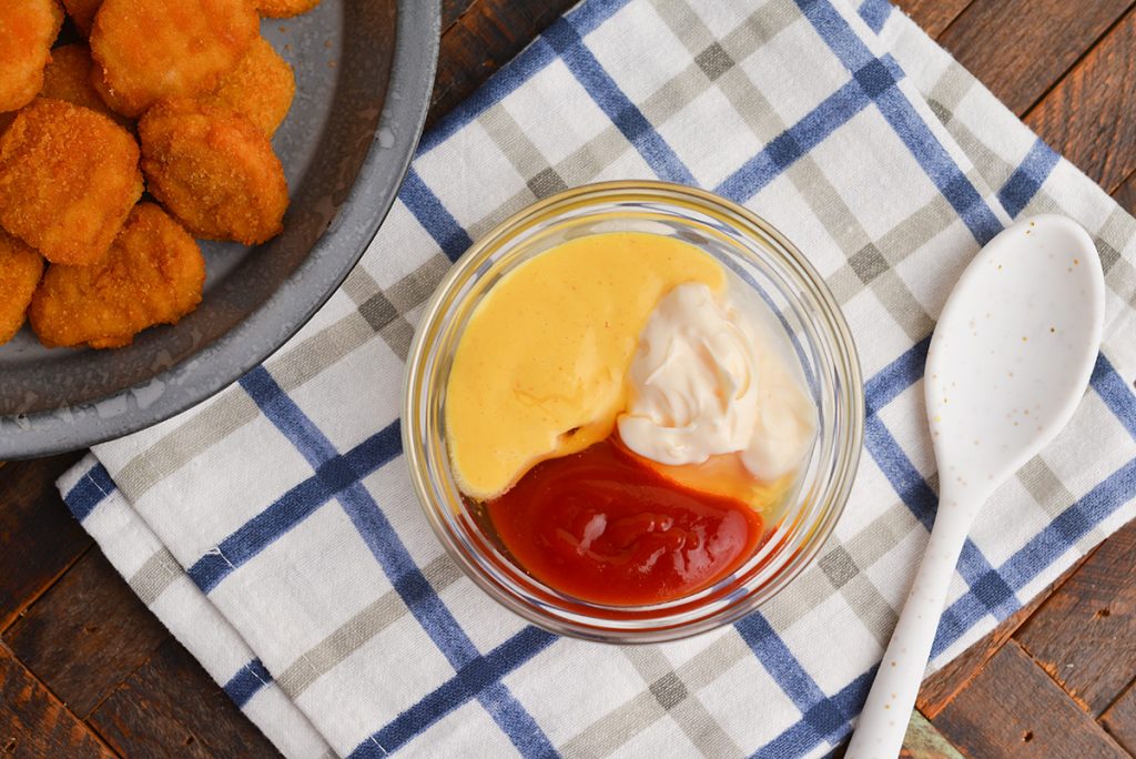 chicken nugget dipping sauce ingredients in a bowl