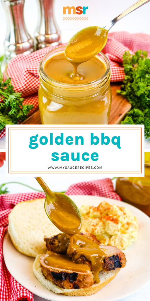 collage of golden bbq sauce for pinterest