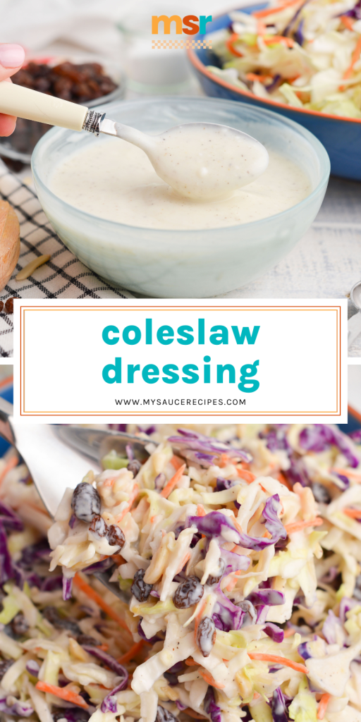 collage of creamy coleslaw dressing for pinterest