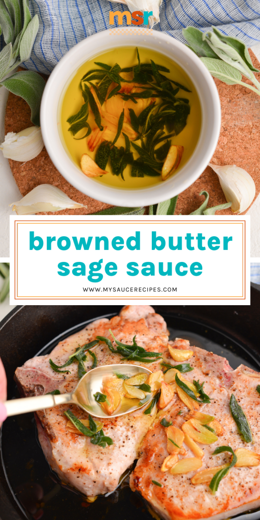 collage of brown butter sage sauce for pinterest