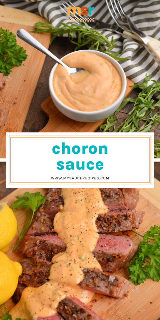 collage of french choron sauce for pinterest