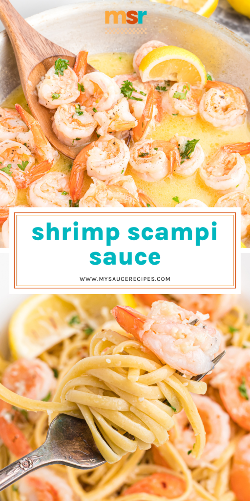 collage of shrimp scampi sauce for pinterest