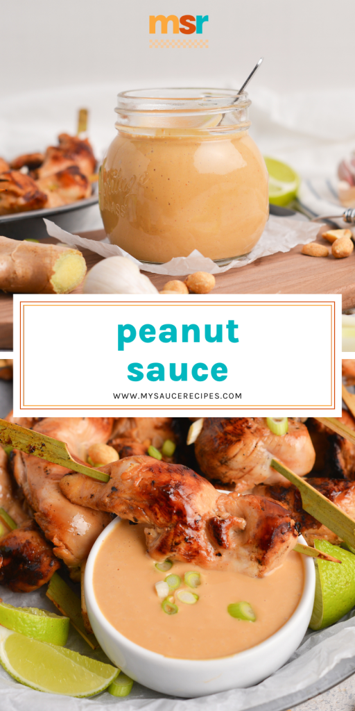 collage of peanut sauce for pinterest