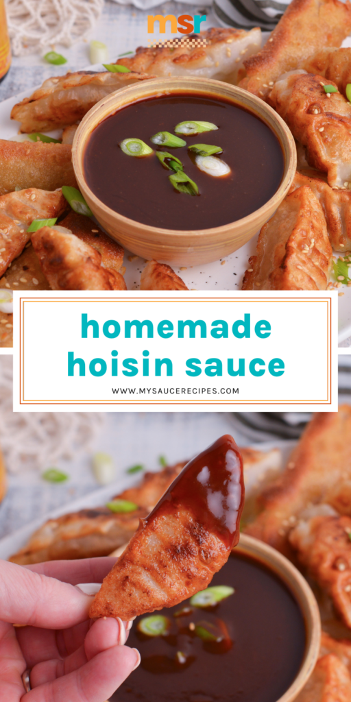 collage of homemade hoisin sauce