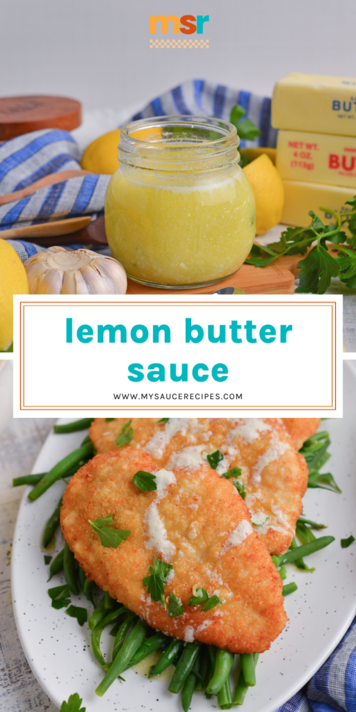 collage of lemon butter sauce