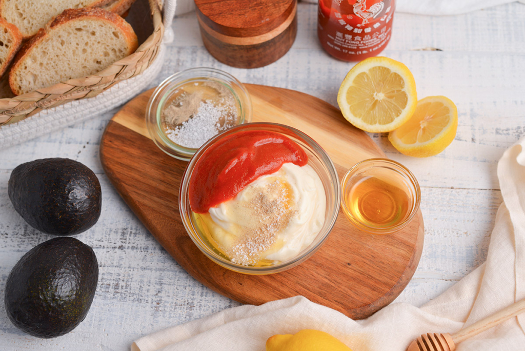 sriracha mayo ingredients in a bowl