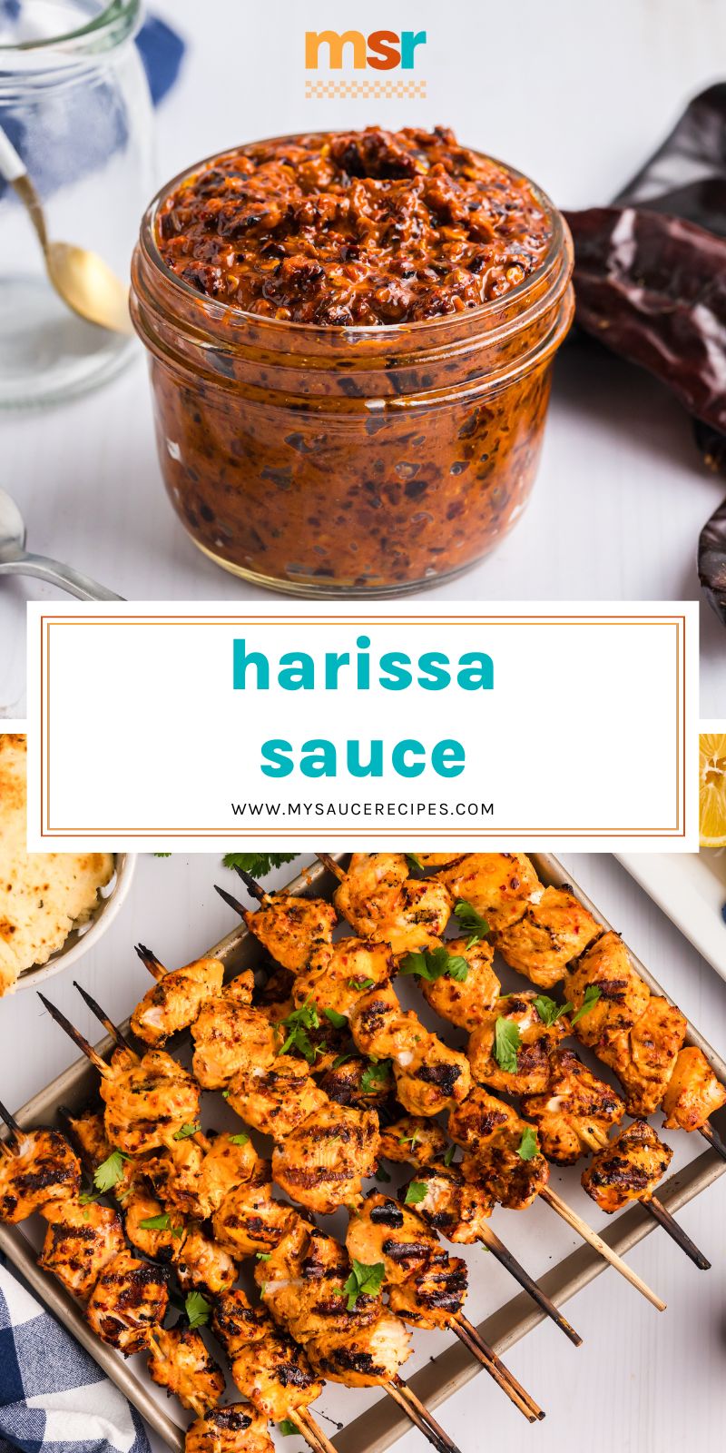 collage of harissa sauce