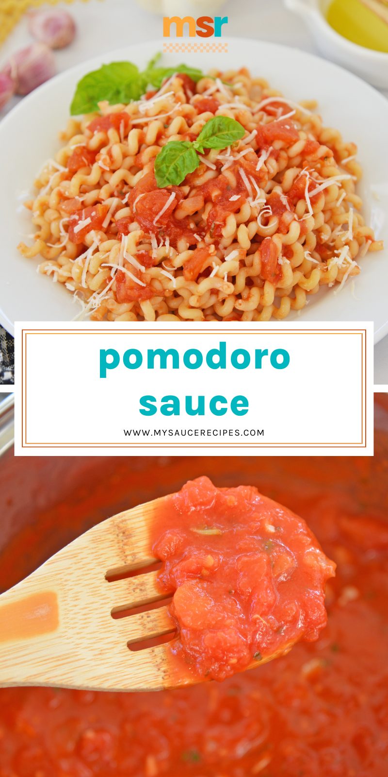 collage of pomodoro sauce