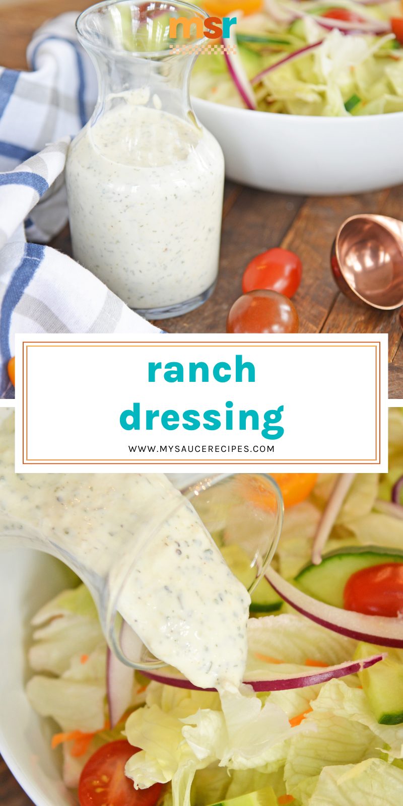 collage of homemade ranch dressing