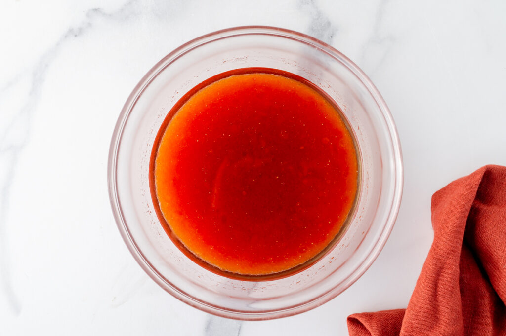 overhead shot of french dressing in bowl