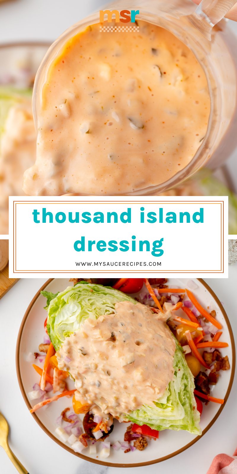 collage of thousand island dressing