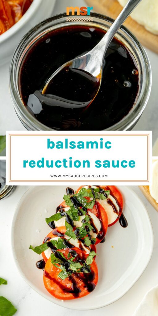 collage of balsamic reduction sauce