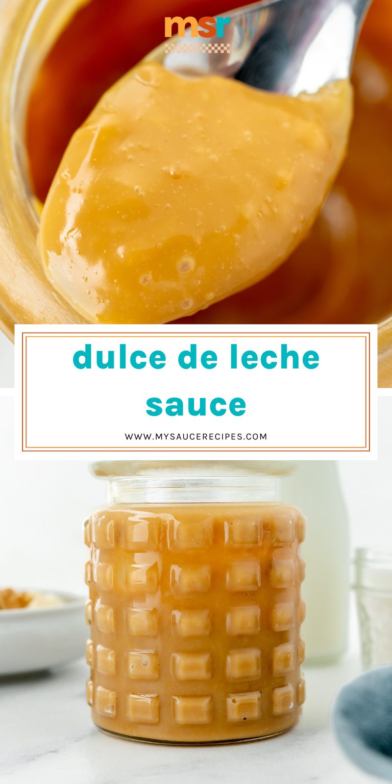 collage of dulce de leche sauce