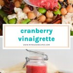 collage of cranberry vinaigrette