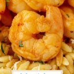 close up shot of piece of shrimp with text overlay