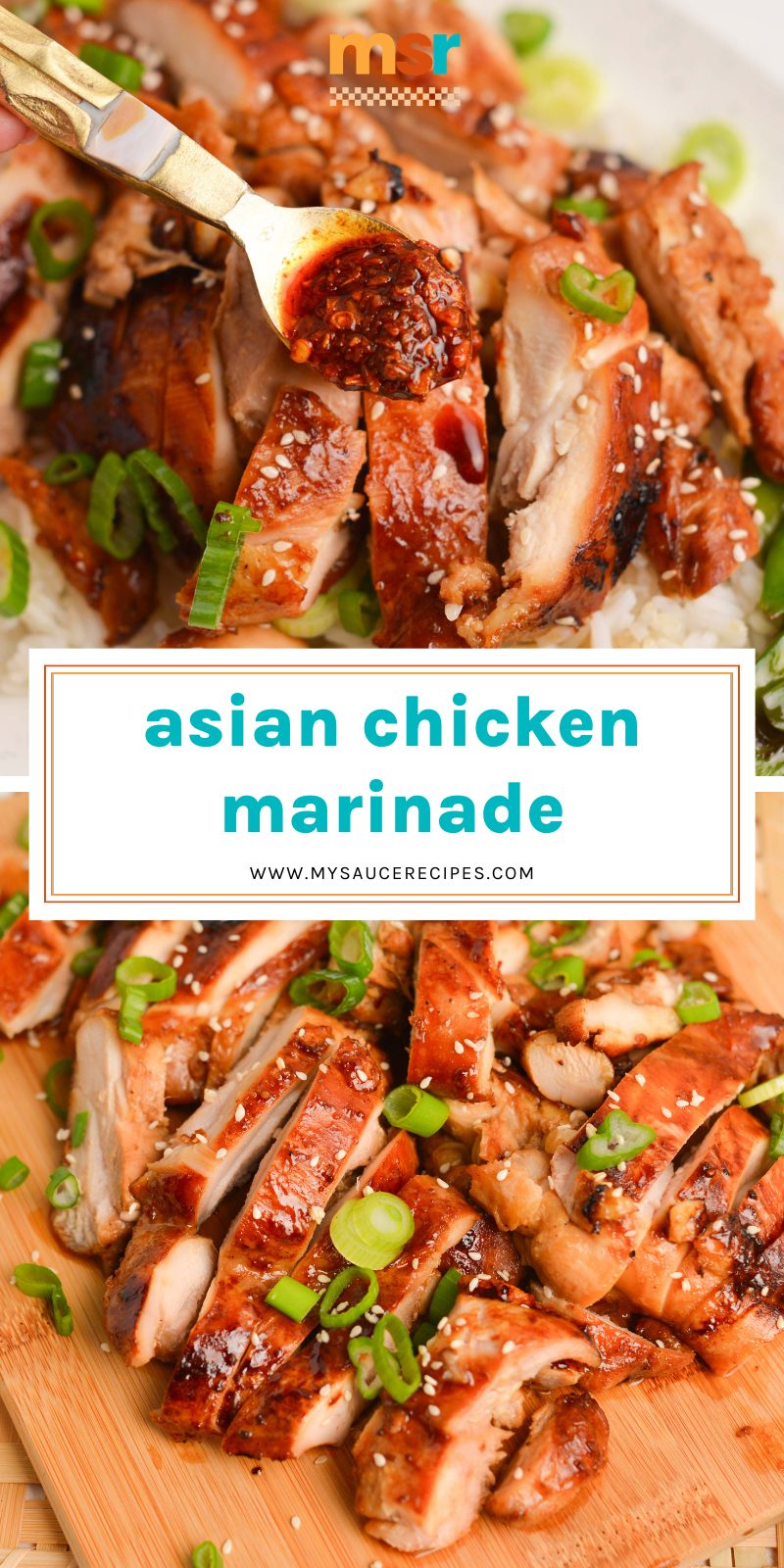 collage of asian chicken marinade