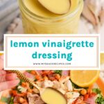 collage of lemon vinaigrette dressing