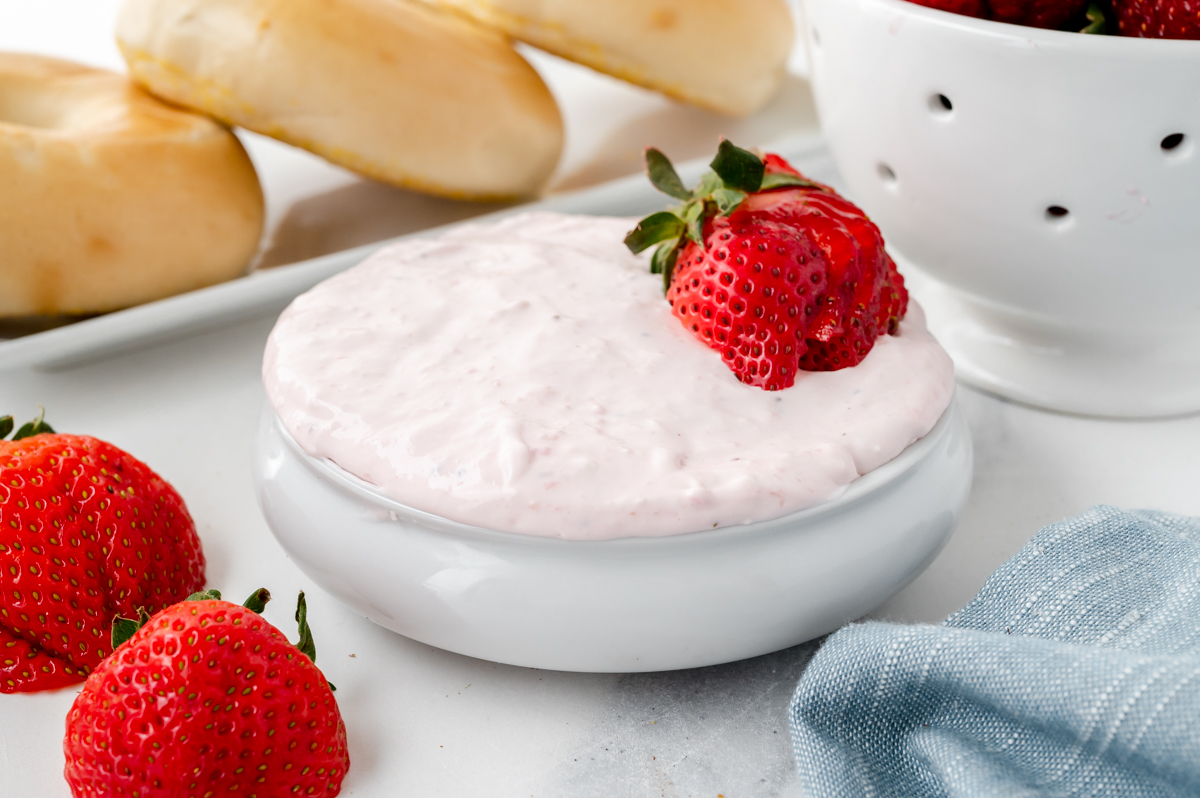 strawberry cream cheese made with fresh strawberries