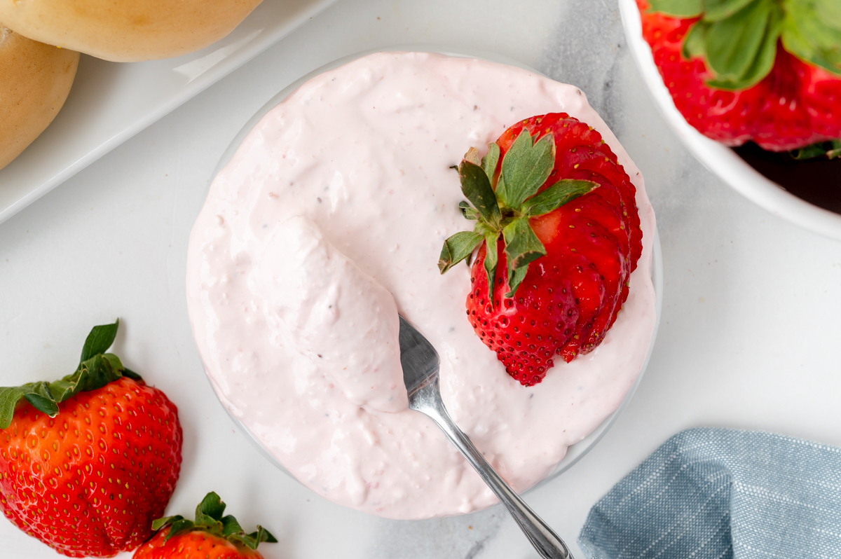 whipped strawberry cream cheese with fresh berries