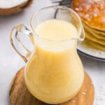 Homemade sweet coconut sauce recipe with coconut milk and cream